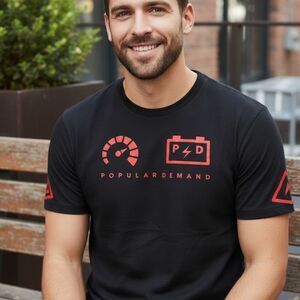 Popular Demand Men's Black Graphic Tee Size L Streetwear Limited Edition Large